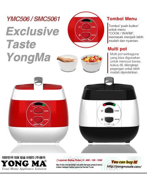 Yong ma Rice Cooker 1L - SMC 5061 | SMC-5061 Hitam